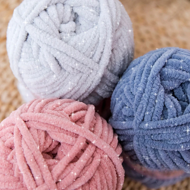 Woven Scarf Blanket - 4.5mm 59Mチャンキーニットヤーン DIY手作り人形、毛布、スカーフ用 ソフトで光沢のあるアイスヤーン ぬいぐるみ作り用 50g/玉