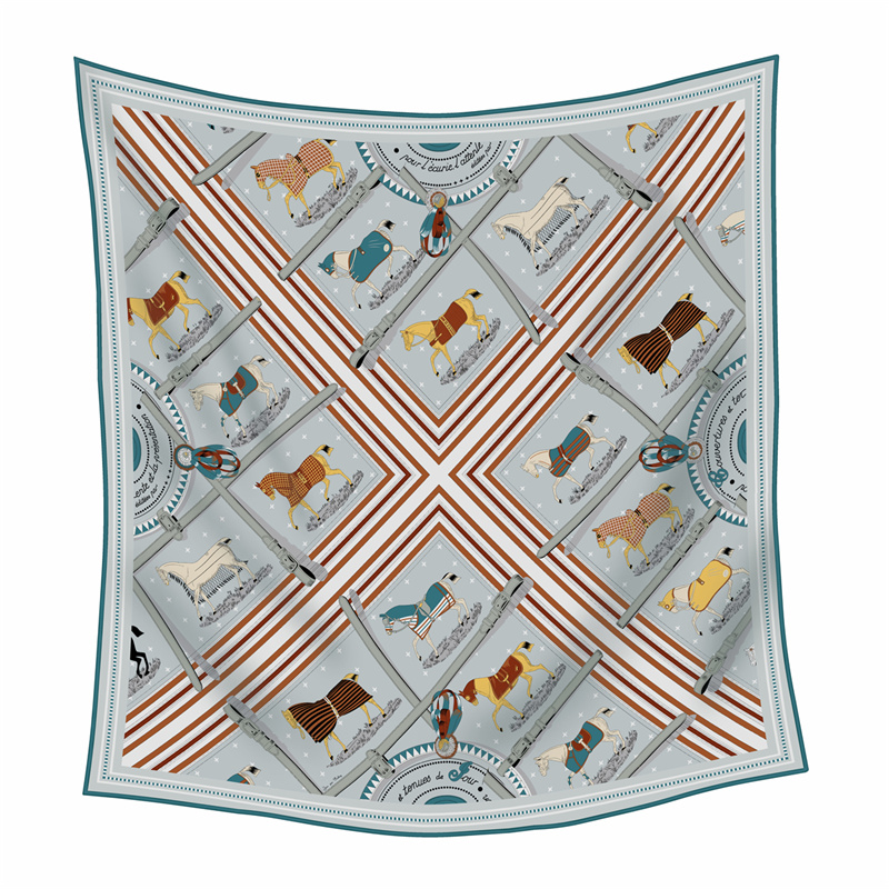 Woven Scarf Blanket - 90CMファッションプリントカシミヤシルクスカーフデザイナー高級パシュミナショール女性用スクエアスカーフカールエッジストールブランケット