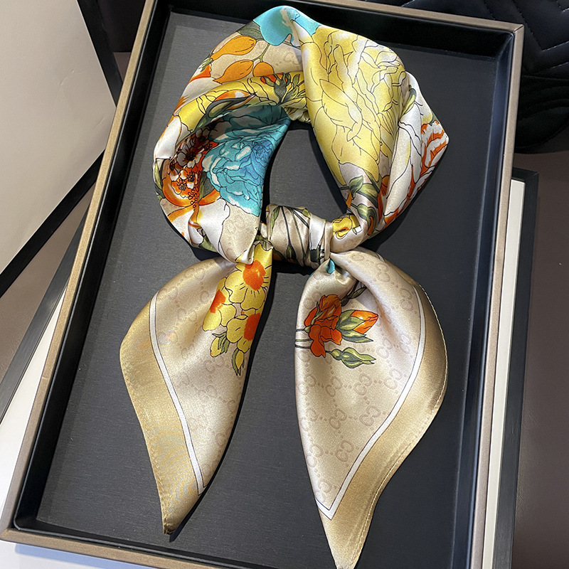 Ascot Neck Scarf - 女性用シルクプリントのデザインスカーフ,ネクタイ,ハンドバッグ,スカーフ,ショールラップ,新しいショール,70cm