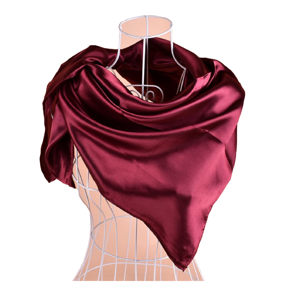 Bandana Cotton - 女性のスカーフシルク真新しいソフト軽量バンダナヘッドスカーフエレガントなシフォンアクセサリー固体ヘッドバンドファッション