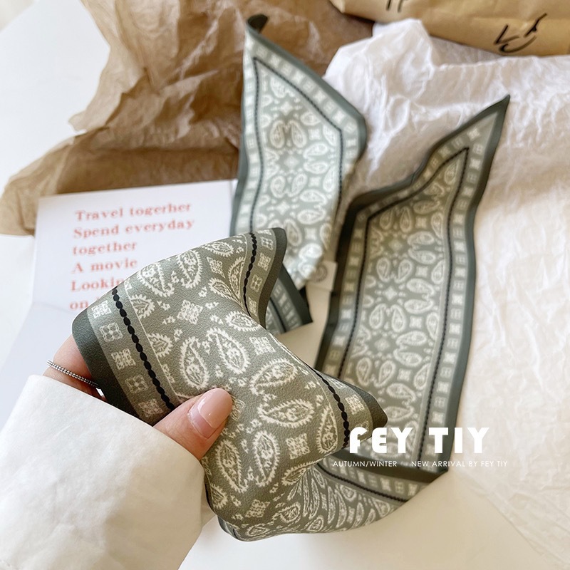セットシリーズシルクサテンスカーフ女性布ヘアバンド頭飾りアク - Silk Neck Scarf のレビューと価格