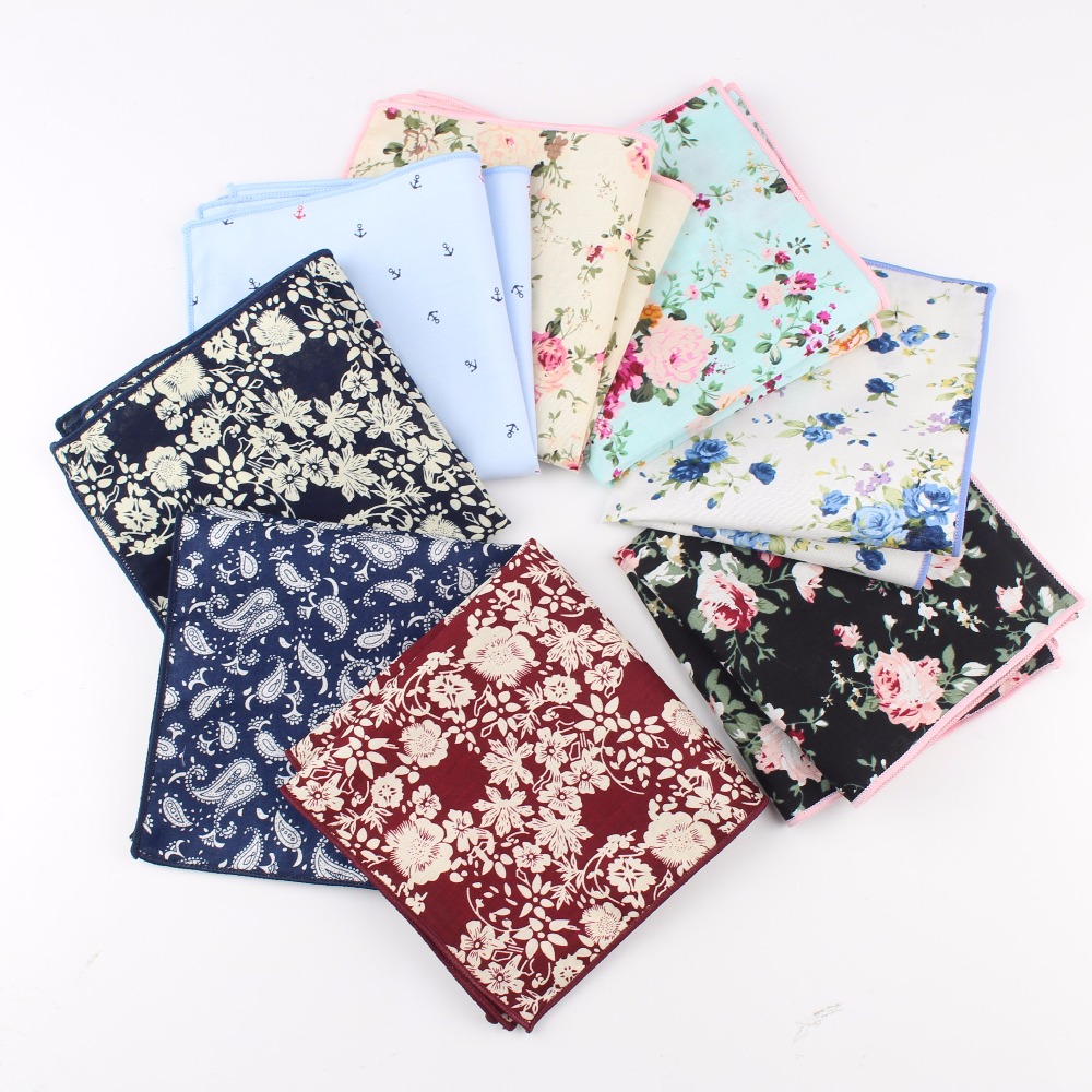 ペイズリーコットンハンカチ織りフローラルプリントフラワーポケ - Handkerchief Cotton Men のレビューと価格