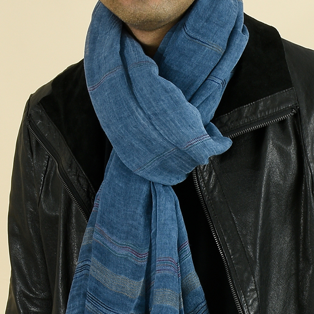 ファッション男性スカーフコットンリネン先染めストライプメンズ - Bandana Cotton のレビューと価格