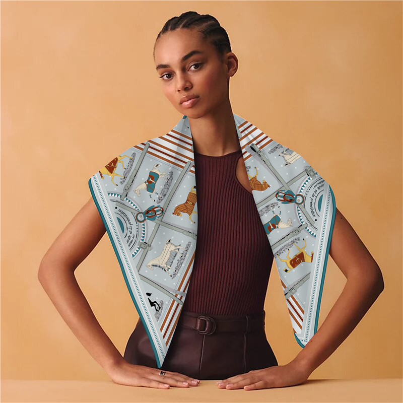 90CMファッションプリントカシミヤシルクスカーフデザイナー - Woven Scarf Blanket のレビューと価格